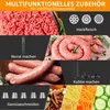 Collage of images showing different uses of a meat grinder and sausage maker. Produktbild-Vorschau