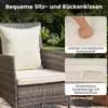 COSTWAY Set di mobili da giardino in polyrattan 3 pezzi con Anteprima dell’immagine prodotto 6