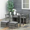 Outsunny Polyrattan Sitzgruppe Gartenset Garnitur 5 tlg. Produktbild-Vorschau 2