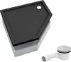 AQUABAD® Duschwanne Komplettset Basic Black Stone 90x90cm Produktbild-Vorschau 1