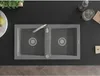 Mexen Mario 2-miskový granitový dřez  820 x 436 mm, Šedá - Náhled obrázku produktu 4
