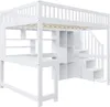 Hochbett mit Schreibtisch, Regal, Schrank, Rausfallschutz, Produktbild-Vorschau 10
