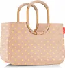 A studio shot of a polka-dot tote bag with wooden handles. Produktbild-Vorschau