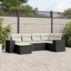 vidaXL 6-tlg. Garten-Sofagarnitur mit Kissen Schwarz Poly Produktbild-Vorschau 2