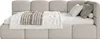 A top-down view of a bed with bedding and pillows. Produktbild-Vorschau