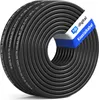 A coiled black coaxial cable with a blue and white label. Produktbild-Vorschau
