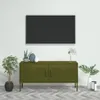 vidaXL TV skříňka olivově zelená 105x35x50 cm ocelová Náhled obrázku produktu 2