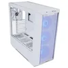 A white Lian-Li computer case with blue RGB lighting on the front fans. Anteprima dell’immagine prodotto