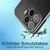 A phone case is shown protecting a phone from impact, with cracked ground beneath it. Produktbild-Vorschau