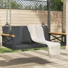 vidaXL Závěsná lavice černá 109x62x40 cm polyratan Náhled obrázku produktu 2