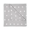 A folded grey baby bed sheet with white stars pattern. Produktbild-Vorschau