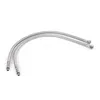 Two silver flexible hoses with connectors on a white background. Produktbild-Vorschau