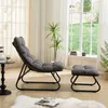 Outdoor Lounge Sessel mit Hocker, gepolstert, Stahlgestell, Produktbild-Vorschau 3