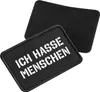 Huuraa Patch ICH HASSE MENSCHEN Black 10 x 6,5cm Baumwolle Produktbild-Vorschau 1