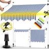 markiza zaciskowa tillvex 300 cm niebieska/biała z diodą Podgląd zdjęcia produktu 1