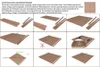 Collage of images showing the assembly steps for a wooden fence panel. Produktbild-Vorschau