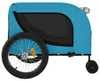 vidaXL Remorque pour vélo Chiens Bleu et Noir Tissu Oxford Voir les images du produit 6