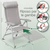 Sedia da campeggio pieghevole ELONEO con poggiagambe Anteprima dell’immagine prodotto 3