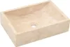 A rectangular marble sink with a drain hole in the center. Podgląd zdjęcia produktu