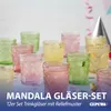 Trinkglas 12er Set 'Mandala' Ø8x10cm 300ml Glas rosa grün Produktbild-Vorschau 3