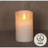 LED Stumpenkerze 12,5 cm creme / elfenbein mit Timer mit Produktbild-Vorschau 12