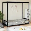 Kinderbett Schwarz 90x200 cm Massivholz Kiefer Produktbild-Vorschau 1