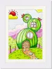 A whimsical illustration of a cactus-shaped house in a colorful landscape. Náhľad obrázku produktu