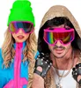 Retro Ski Brille in Neon Farben - 80er Jahre Brille Pink Produktbild-Vorschau 2