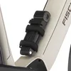 A close-up shot of a black bicycle lock attached to the frame of a light-colored electric bicycle. Produktbild-Vorschau