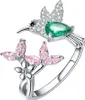Eleganter offener Ring mit Zirkonia, Blumen- und Produktbild-Vorschau 1