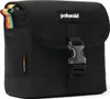 A black Polaroid camera bag with a rainbow-striped strap and accent. Podgląd zdjęcia produktu