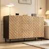 Credenza Merax con 3 cassetti e 2 ante, mobile da salotto Anteprima dell’immagine prodotto 2