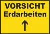 Vorsicht Erdarbeiten mit Richtungspfeil oben Schild A1 Produktbild-Vorschau 1