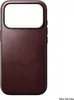 A brown leather phone case is shown against a white background. Anteprima dell’immagine prodotto