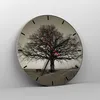 Wanduhr - Rund - Glasuhr - Baum Schnee Sepia - 30x30cm - Produktbild-Vorschau 4