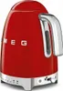 Close-up view of a red electric kettle. Produktbild-Vorschau