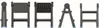 Multiple views of a dark gray folding step stool. Podgląd zdjęcia produktu