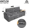 Merax Teddyplüsch Sofa 3-Sitzer modular mit Hydraulik Produktbild-Vorschau 4
