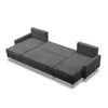A gray sectional sofa with a chaise lounge on each side, shown from a slightly elevated diagonal angle against a white background. Produktbild-Vorschau