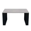 A coffee table with a light wood top and black legs, isolated on a white background. Náhled obrázku produktu
