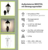 Rustikale Außenlampe mit Bewegungsmelder Schwarz Kupfer E27 Produktbild-Vorschau 3