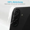A close-up view of a smartphone camera lens protector being applied to a phone. Produktbild-Vorschau