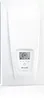 A white wall-mounted water heater with a digital display. Produktbild-Vorschau