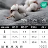 A close-up view of cotton bolls with a sock size chart overlaid. Produktbild-Vorschau