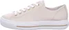 A side view of a cream-colored leather sneaker with white laces and a white sole. Produktbild-Vorschau
