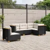 vidaXL 5-tlg. Garten-Sofagarnitur mit Kissen Schwarz Poly Produktbild-Vorschau 2