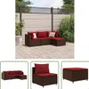 The Living Store 4-tlg. Garten-Lounge-Set mit Kissen Braun Produktbild-Vorschau 1