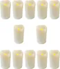 12 Stück LED - Echtwachs Kerze mit LED 5 x 6,5 cm mit Timer Produktbild-Vorschau 1