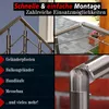 A collage of images showing stainless steel railing components and their applications. Produktbild-Vorschau
