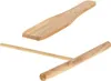 Two wooden kitchen utensils are shown against a white background. One is a flat spatula, and the other is a spreader with a handle. Produktbild-Vorschau